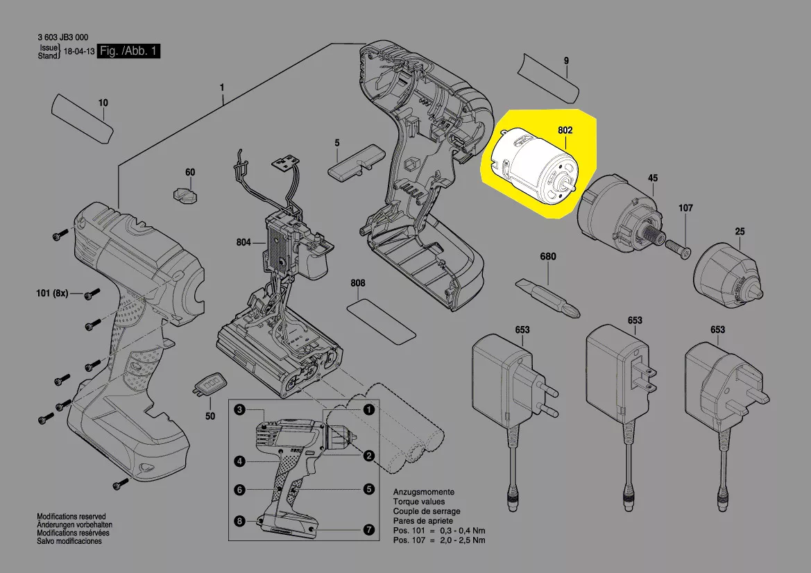 Moteur courant continu 12 V réf. 1 600 A00 XH3 BOSCH